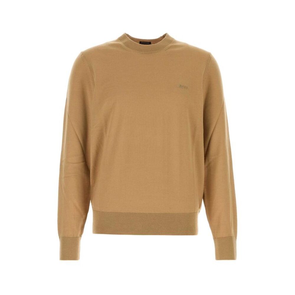 Boss Men Camel Wool Sweater